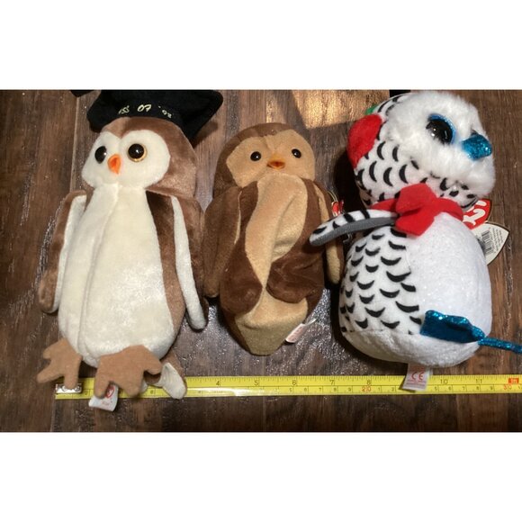 Penguin Ty Beanie Baby Plush Lot 2 Vtg-1995/1998 Plus1 Modern 2018 Nestor Owl - Picture 12 of 14